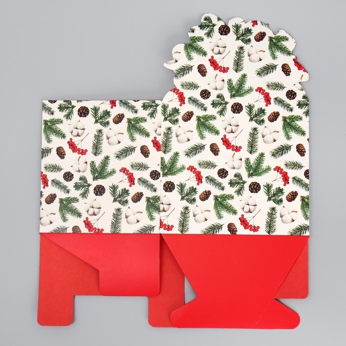 Коробка новогодняя для мини-букетов &laquo;Снежный шар&raquo;, 12 х 17 х 10 см, Новый год