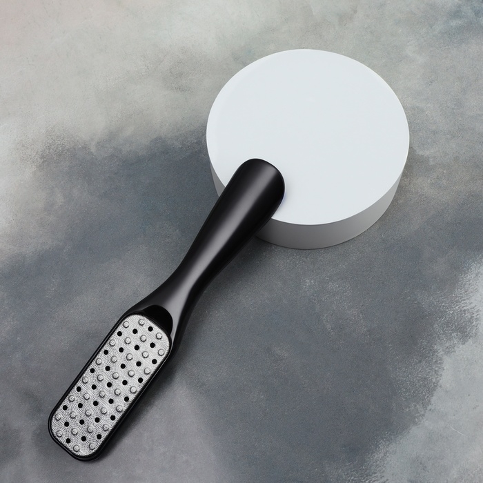 Пилка для ног, лазерная/наждачная, двусторонняя, 18 см, цвет чёрный