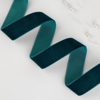 Лента бархатная, 25 мм, 18 &plusmn; 1 м, цвет изумрудный №72