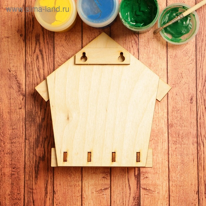 Заготовка для творчества &laquo;Ключница домик&raquo;, на 4 крючка