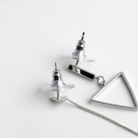 Серьги металл &laquo;Геометрия&raquo; треугольники, цвет серебро, 12 см