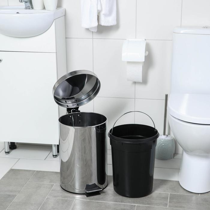 Ведро с педалью Доляна, 12 л, нержавеющая сталь Ведро с педалью Доляна, 12 л, нержавеющая сталь