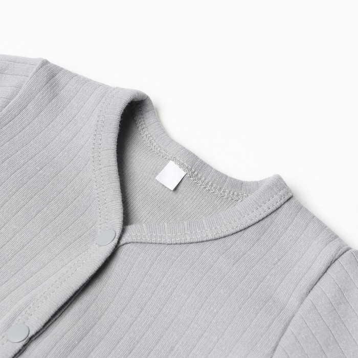 Боди с длинным рукавом, цвет серый, рост 74 см