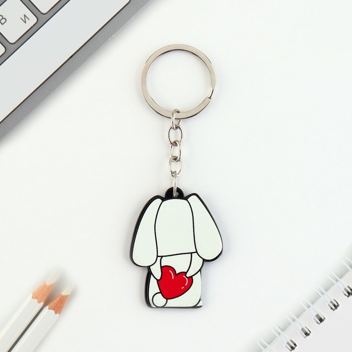 Брелок для ключей акриловый &laquo;Зайка&raquo;, 3,5 х 10 см