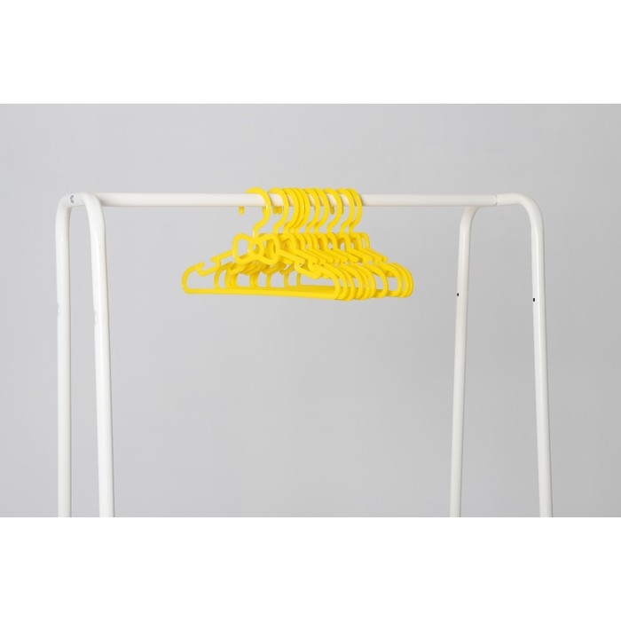 Плечики - вешалки для одежды Доляна, 28,5&times;0,4&times;14,5 см, 10 шт, детские, цвет жёлтый