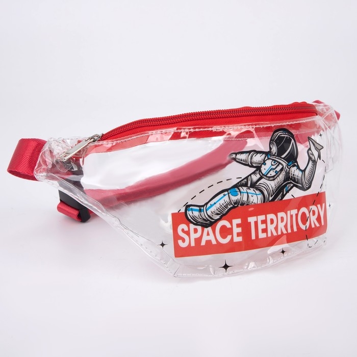 Сумка поясная &laquo;Космос&raquo; прозрачная, цвет красный