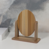 Зеркало настольное &laquo;Овал&raquo;, зеркальная поверхность 12 &times; 17 см, цвет бежевый