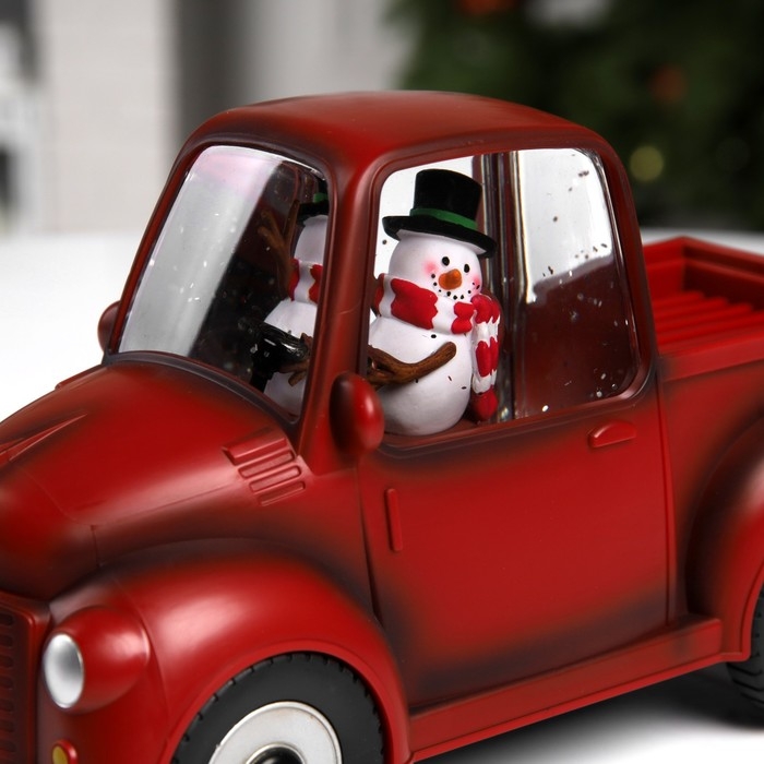 Светодиодная фигура «Машина снеговика» 22 × 11 × 9 см, пластик, батарейки ААх3 (не в комплекте), USB, свечение тёплое белое Светодиодная фигура «Машина снеговика» 22 × 11 × 9 см, пластик, батарейки ААх3 (не в комплекте), USB, свечение тёплое белое