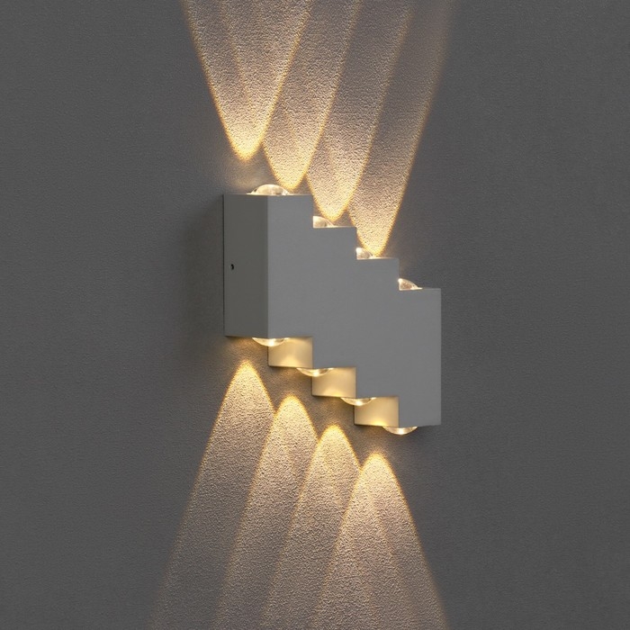 Светильник фасадный &laquo;Луч&raquo;, FSD-012, 8 Вт, 3000К, 4 луча, IP65, 220 В, металл, белый