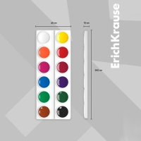 Акварель 12 цветов, ErichKrause, в мягком пластике, без кисти, экономичная упаковка, пакет с европодвесом