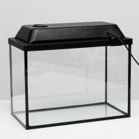 Аквариум Прямоугольный "Атолл" с крышкой, 29 литров, 43 х 22,5 х 30/35 см, чёрный