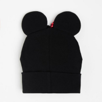 Двухслойная шапка &laquo;Мышка&raquo;, цвет чёрный/красный бант, размер 50-54