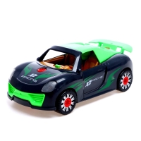 Конструктор винтовой &laquo;Спорткар&raquo;, с электрическим шуруповёртом, свет и звук, 24 детали