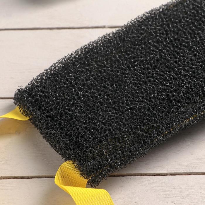 Губка для тела жёсткая &laquo;Чёрное золото&raquo;, 37&times;12 см, цвет МИКС