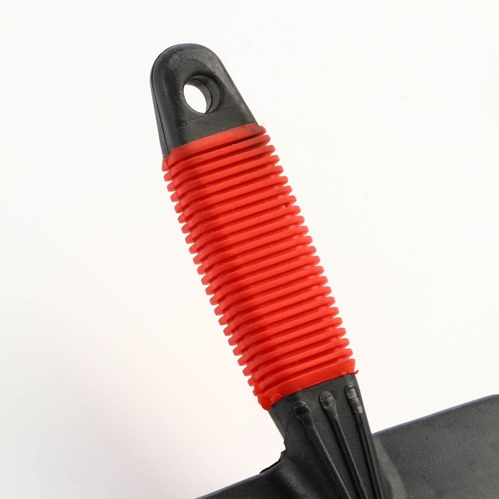 Пуходерка Пуходерка "Риф" без капель с резиновой ручкой, средняя, 10 х 14 см, чёрно-красная