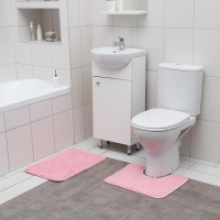 Набор ковриков для ванной и туалета Доляна &laquo;Пушистик&raquo;, 2 шт, 38&times;40, 40&times;60 см, цвет розовый
