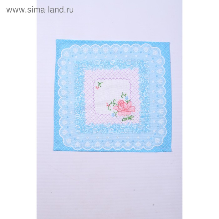 Платок носовой женский 28х28см, 12шт, рис 5485-2 (роз-гол) микс, ситец 100г/м, хл100%