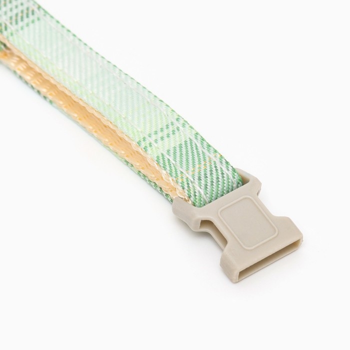 Ошейник "Мягкость", полиэстер,  с бубенчиком, 34 х 1 см, зелёный