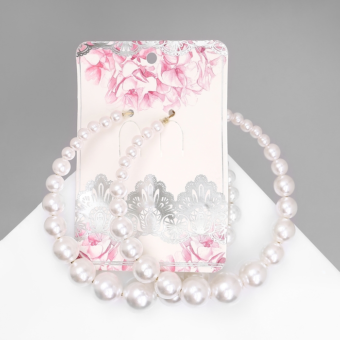 Серьги-кольца &laquo;Нежность жемчуга&raquo; кольца крупные, цвет белый в золоте, d=8 см