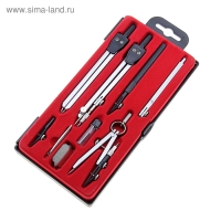 Набор чертежный 9 предметов, в пластиковом пенале