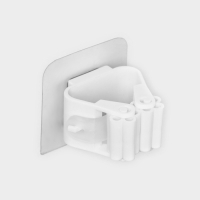 Держатель для швабр на липучке Доляна, 2,8&times;5&times;4,5 см, липучка 5,5&times;5,5 см, цвет белый