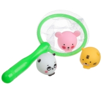 Набор игрушек для ванны &laquo;Кругляшики&raquo; + сачок + 3 пвх игрушки, Крошка Я