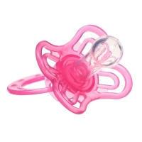 Соска - пустышка силиконовая классическая, от 6 мес., с колпачком + держатель &laquo;Мишка&raquo;, цвет розовый