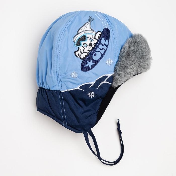 Шапка &laquo;Рики-Борд&raquo; для мальчика, цвет голубой, размер 48