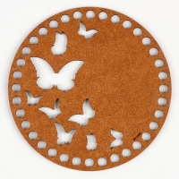 Донышко для вязания резное &laquo;Бабочки&raquo;, круг 15 см, хдф 3 мм