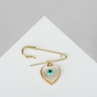 Булавка-оберег &laquo;Любовь к себе&raquo;, цвет бело-голубой в золоте