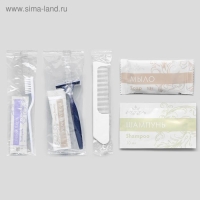 Набор из 5 Travel (Бритвенный набор, Зубной набор, Шампунь саше, Мыло, Расческа) Набор из 5 Travel (Бритвенный набор, Зубной набор, Шампунь саше, Мыло, Расческа)
