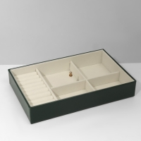 Подставка для украшений 4 ячеек, 9 полос, 24,5×15,5×4,5 см, цвет бежево-зелёный Подставка для украшений 4 ячеек, 9 полос, 24,5×15,5×4,5 см, цвет бежево-зелёный