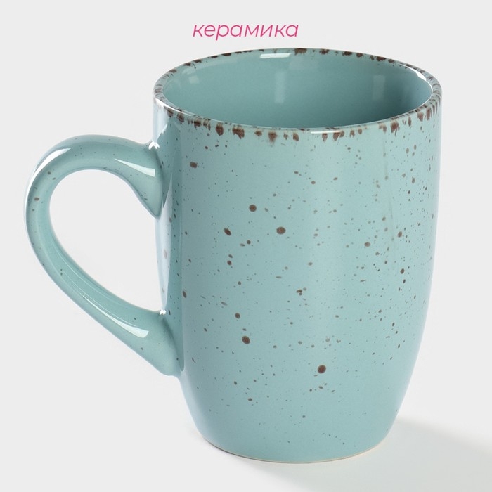 Кружка керамическая Доляна &laquo;Марион&raquo;, 340 мл, цвет голубой