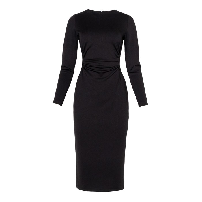 Платье женское миди с разрезом MIST р. 46, чёрный