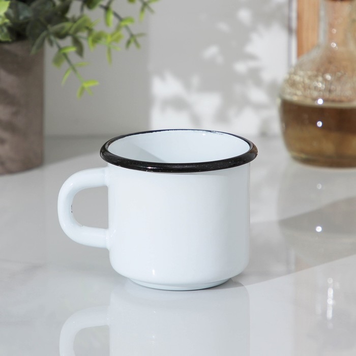 Кружка эмалированная, 250 мл, цвет белый