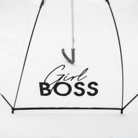 Зонт женский купол Girl boss, 8 спиц, d = 88 см, прозрачный