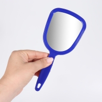 Зеркало с ручкой, зеркальная поверхность 9,5 &times; 10 см, цвет МИКС