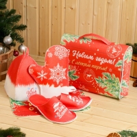 Банный набор в портфеле "С новым годом", красный Банный набор в портфеле "С новым годом", красный