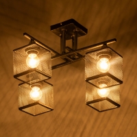 Люстра "Куб" 4х60Вт Е27 Чёрный 38,5х38,5х27см Люстра "Куб" 4х60Вт Е27 Чёрный 38,5х38,5х27см