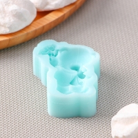 Силиконовый молд &laquo;Мишка с букетом&raquo;, 6,1&times;4,6&times;1,4 см, цвет бирюзовый