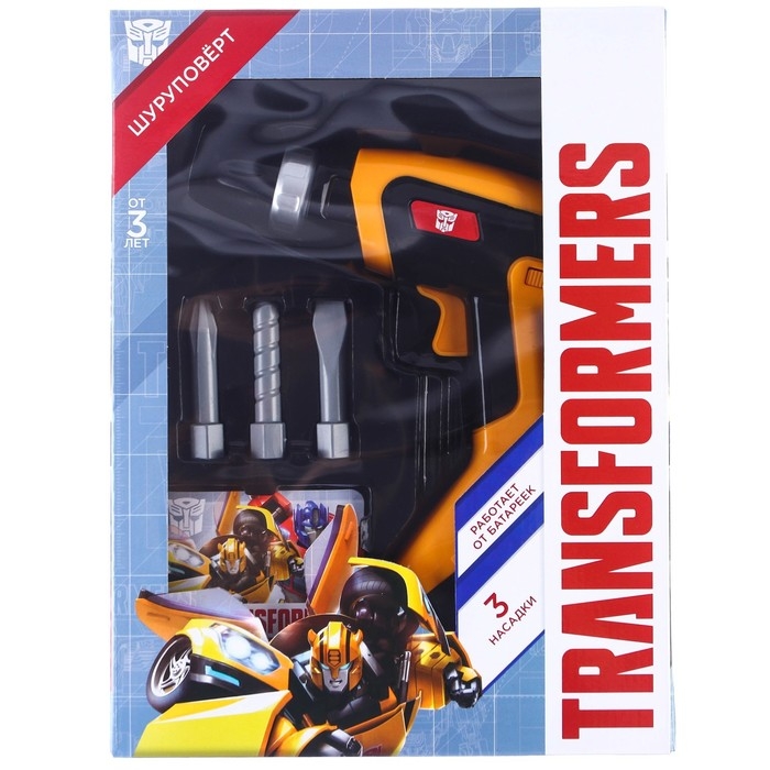 Шуруповёрт Трансформеры, 3 насадки, работает от батареек, Transformers Шуруповёрт Трансформеры, 3 насадки, работает от батареек, Transformers