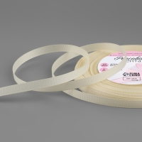 Лента репсовая, 6 мм, 23 &plusmn; 1 м, цвет молочный №08