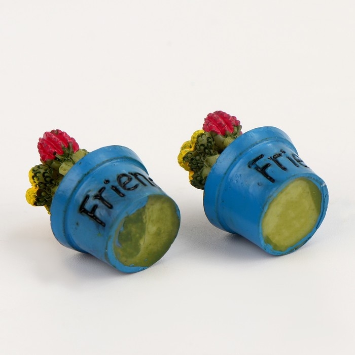 Миниатюра кукольная &laquo;Кактус в горшочке&raquo;, набор 2 шт., размер 1 шт. &mdash; 1,7 &times; 2,5 &times; 1,7 см