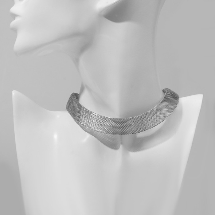 Чокер &laquo;Адажио&raquo; сетка, цвет серебро, 37 см