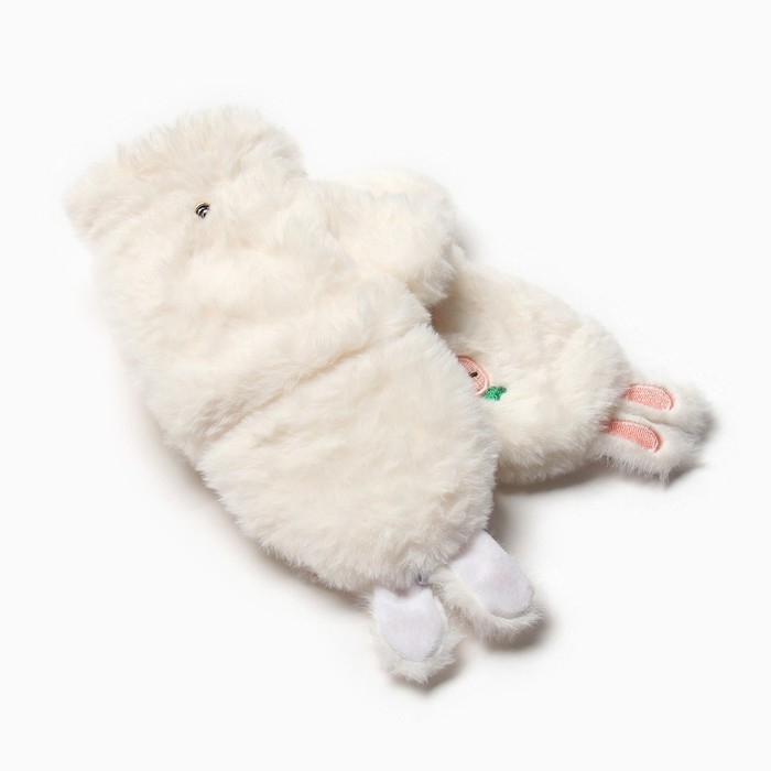 Варежки подростковые MINAKU Зайка 24 см цвет белый Варежки подростковые MINAKU Зайка 24 см цвет белый