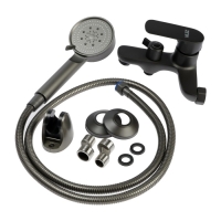 Смеситель для ванны ZEIN Z3853, однорычажный, душевой набор, лейка 5 режимов, графит Смеситель для ванны ZEIN Z3853, однорычажный, душевой набор, лейка 5 режимов, графит