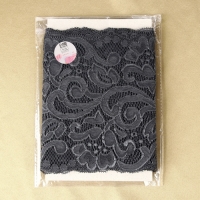 Кружевная эластичная ткань, 175 мм &times; 2,7 &plusmn; 0,5 м, цвет графитовый