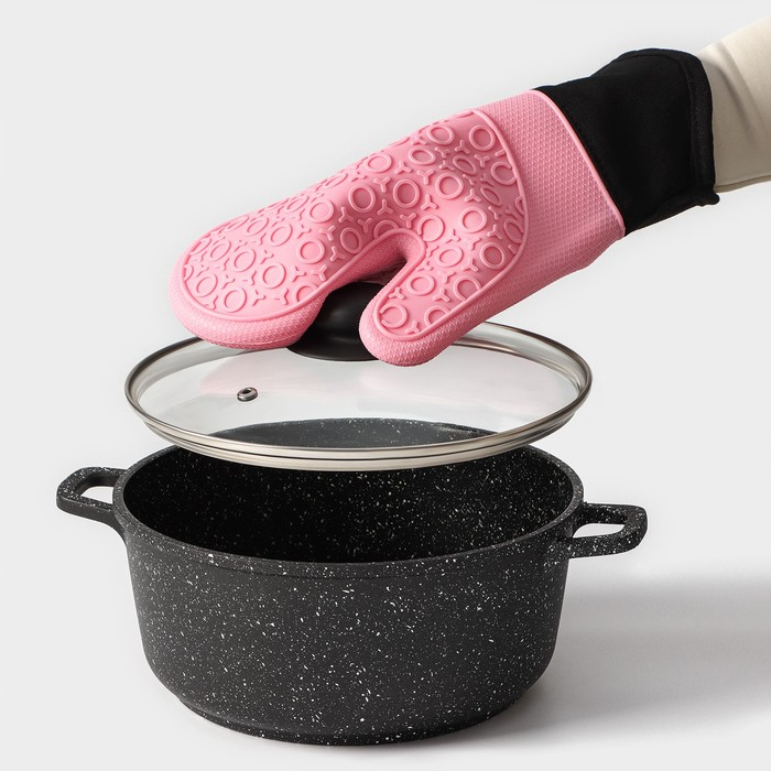 Рукавица для горячего с манжетой Доляна «Профи», силикон 29,5×18×1,5 см, цвет МИКС Рукавица для горячего с манжетой Доляна «Профи», силикон 29,5×18×1,5 см, цвет МИКС