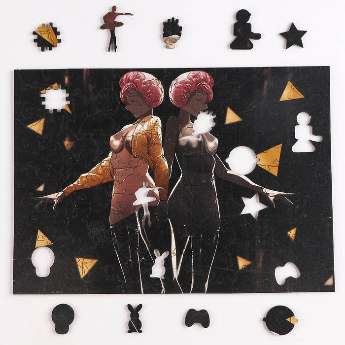 Пазл деревянный фигурный «Близнецы», 140 элементов Пазл деревянный фигурный «Близнецы», 140 элементов