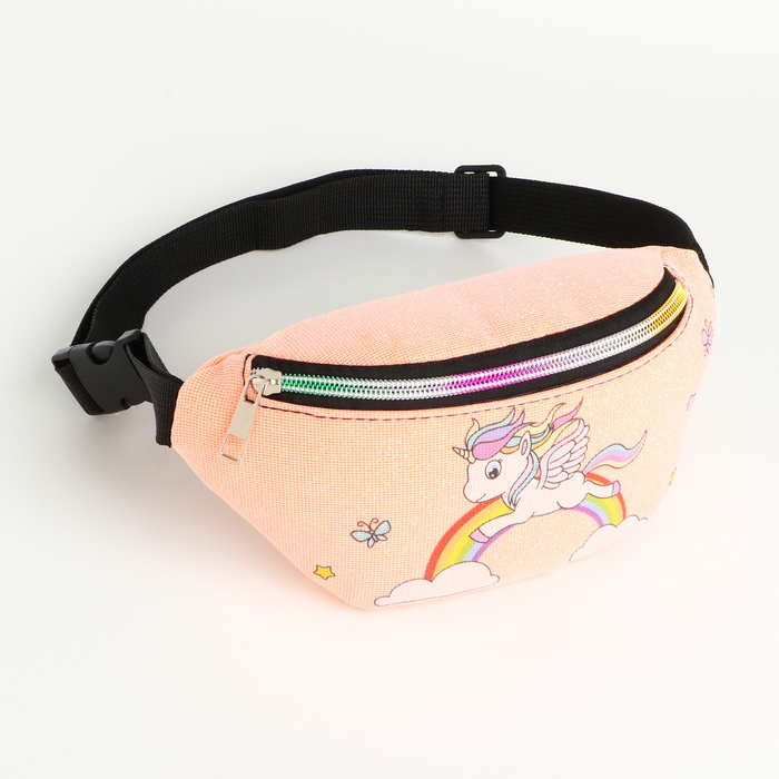 Сумка поясная детская на молнии «Выбражулька», цвет коралловый Сумка поясная детская на молнии «Выбражулька», цвет коралловый